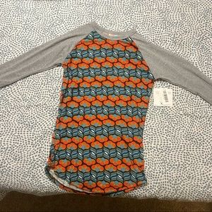 LuLaRoe Randy Printed Raglan Baseball Tee